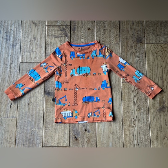 Mark & Spencer M&S Collection Cotton Rich Transport Print Pajamas size 3-4 Years - Picture 4 of 11